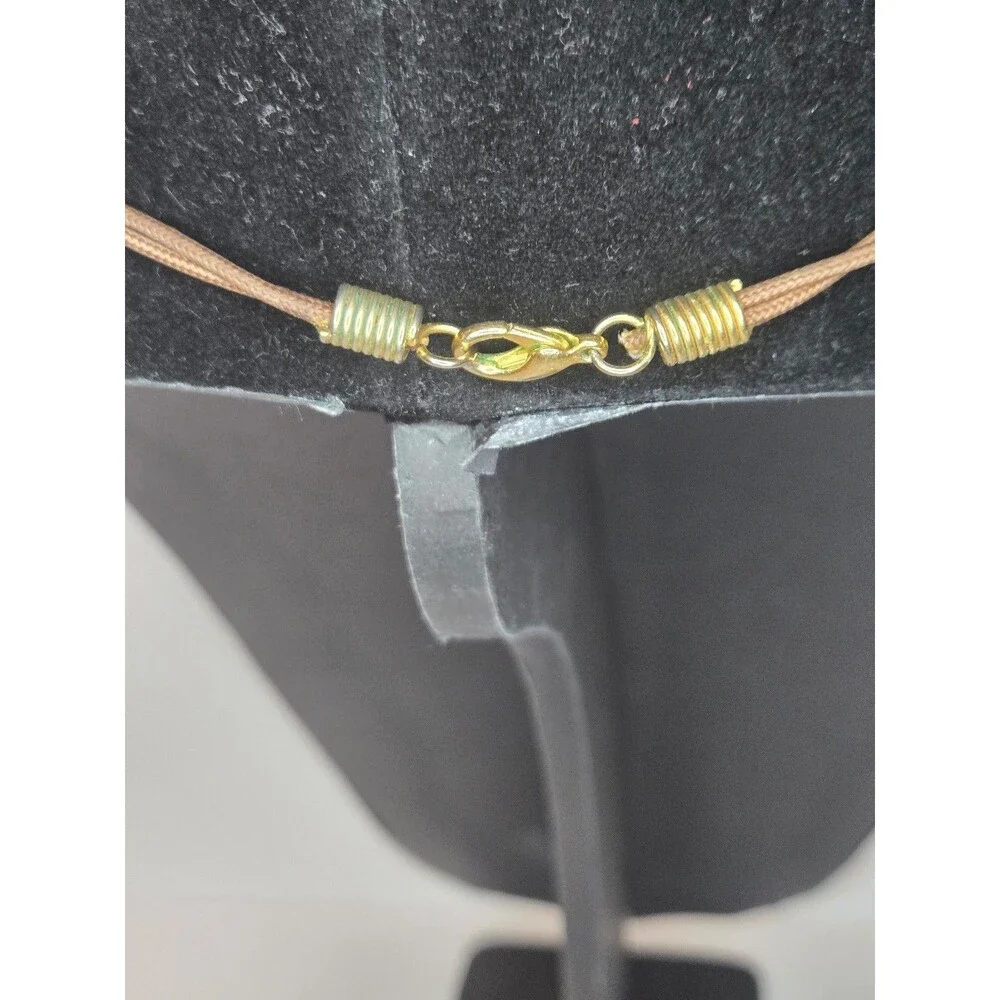 Eivind Hillestad Three Sunflowers Necklace Gold Tone on Cord